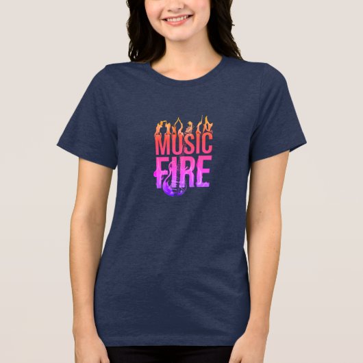 Playera con cuello en V con punto de jersey T-Shir トライブレンドＴシャツ (正面)