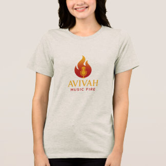 Playera con cuello en V con punto de jersey T-Shir トライブレンドＴシャツ