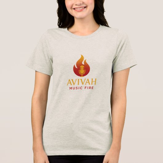Playera con cuello en V con punto de jersey T-Shir トライブレンドTシャツ (正面)