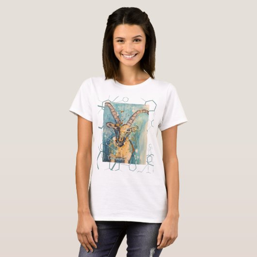 playera con dibujo original zodiaco capricorn tシャツ (正面フル)
