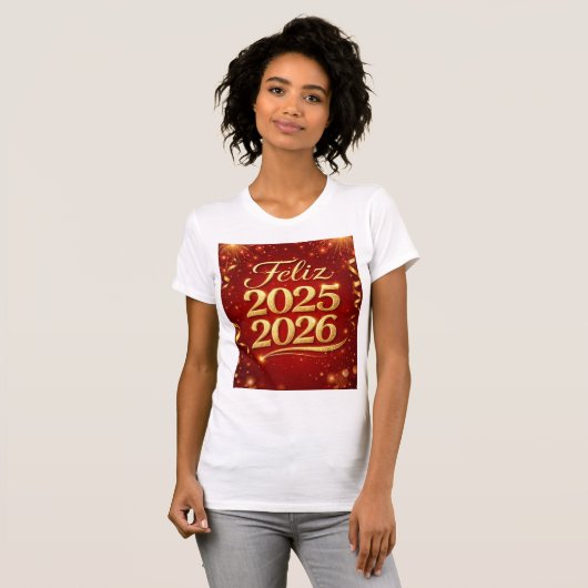 Playera con Diseño “Feliz 2025–2026” | Estilo Casu Tシャツ (正面フル)