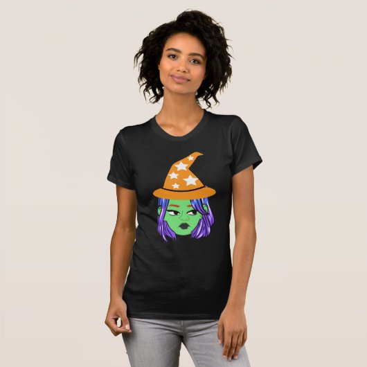 Playera de Halloween, Bruja enojada Tシャツ (正面フル)