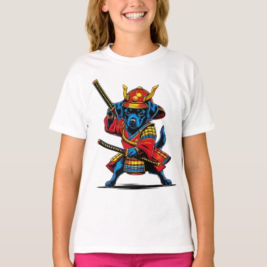 Playera de niñas Perrito Samurái Tシャツ (正面)