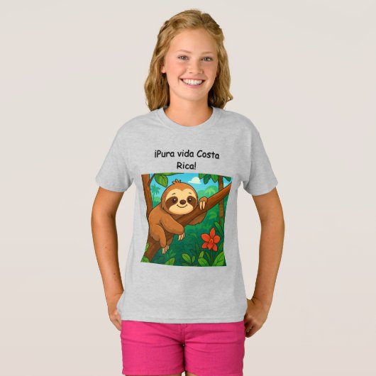 Playera de Oso perezoso costarricense. Tシャツ (正面フル)