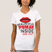 Playera de punto de jersey Beautiful Woman Tシャツ (正面)