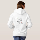 Playera feliz año nuevo con corazones パーカ (裏面フル)