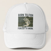 Playera Funny Fishing Born to Fish Forced to Work キャップ (正面)