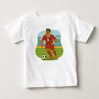 Playera Futbolista Jugando con el Balón ベビーTシャツ