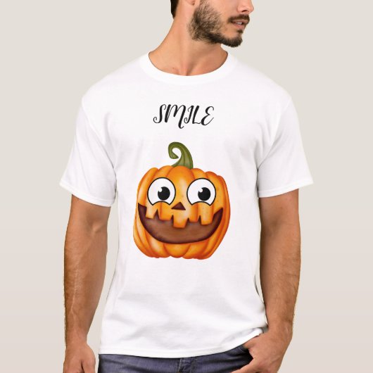 Playera Happy polka dots pumpkin thanksgiving Tシャツ (正面)