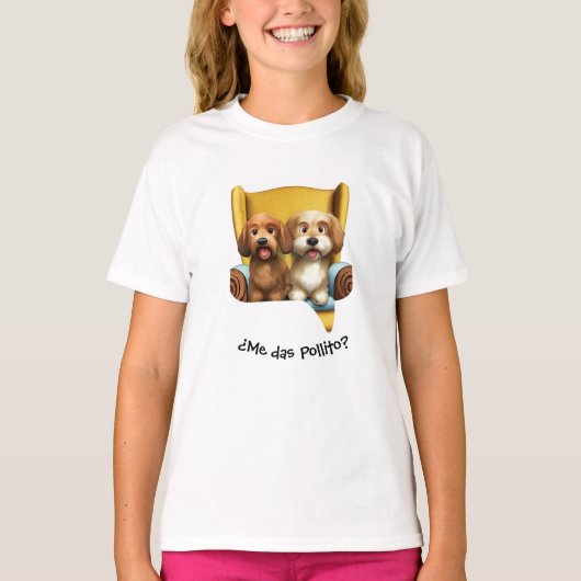 Playera Infantil para Niña “Amiguitos Peludos” Tシャツ (正面)