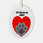 Playera keep calm and love animals phrase セラミックオーナメント (右)