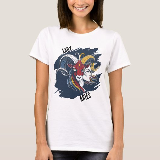 Playera Lady Aries - Mujer Zodíaco Carnero  Tシャツ (正面)