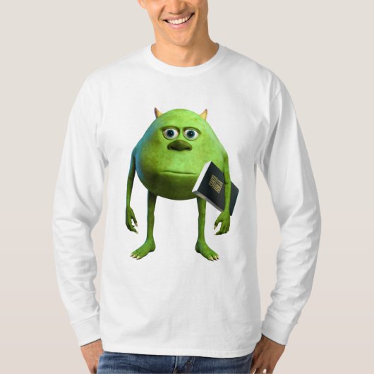 Playera Manga Larga Mike Wazowski con Biblia Tシャツ (正面)