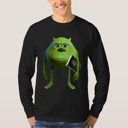 Playera Manga Larga Mike Wazowski con Biblia Tシャツ (正面)