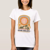 Playera mujer. Ilustración retro hippie. Tシャツ (正面)
