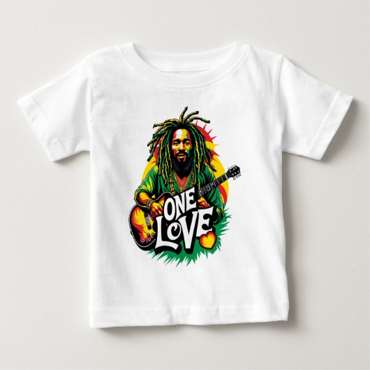 Playera One Love el Rey del Reggae ベビーTシャツ (正面)