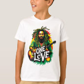 Playera  One Love el Rey del Reggae Tシャツ (正面)