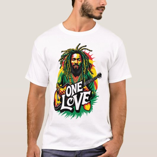 Playera One Love el Rey del Reggae Tシャツ (正面)