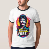 Playera ringer I Want to Break Free Tシャツ (正面)