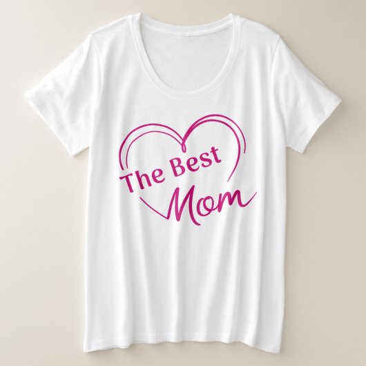 Playera  The Best Mom プラスサイズTシャツ (デザイン正面)