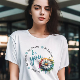 Playera Watercolor Flower Design and Motivacional Tシャツ