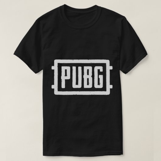 PlayerUnknown&x27;s戦地 – PUBG – 白E Tシャツ (デザイン正面)