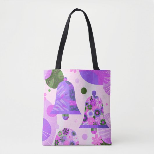 Playful Abstract Floral Circles Tote Bag トートバッグ (正面)