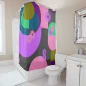 Playful Abstract Floral Shapes シャワーカーテン (インサイチュ)
