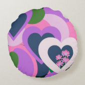 Playful Abstract Heart Round Pillow ラウンドクッション (裏面)
