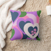 Playful Abstract Heart Throw Pillow クッション (ブランケット)