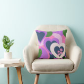 Playful Abstract Heart Throw Pillow クッション (椅子)