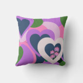 Playful Abstract Heart Throw Pillow クッション (裏面)