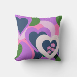 Playful Abstract Heart Throw Pillow クッション