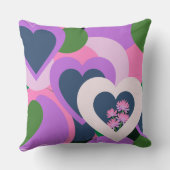 Playful Abstract Heart Throw Pillow クッション (裏面)