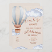 Playful Adventure 1st Birthday Party 招待状 (正面/裏面)