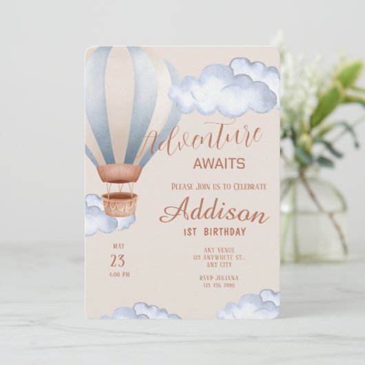 Playful Adventure 1st Birthday Party 招待状 (スタンド正面)