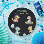 Playful and cute dinosaur Personalized ペーパープレート (パーティー)