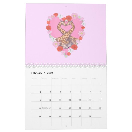 Playful Animals Calendar カレンダー (2月 2026)