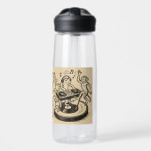 Playful Animals in Traditional Japanese Scroll-Sty ウォーターボトル (正面)