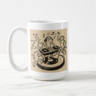 Playful Animals in Traditional Japanese Scroll-Sty コーヒーマグカップ