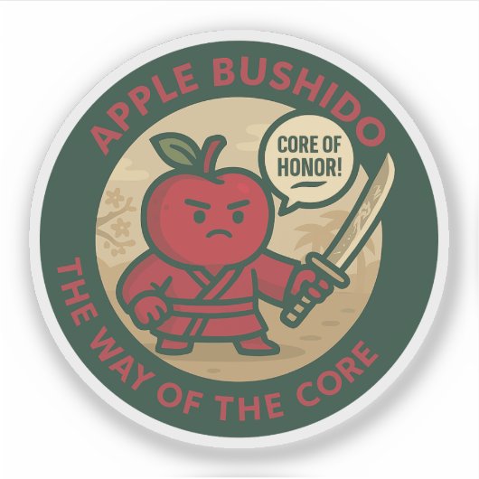 Playful Apple Samurai Discipline シール (正面)