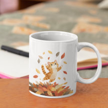 Playful Autumn Cat Mug Cute Gift