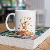 Playful Autumn Cat Mug Cute Gift コーヒーマグカップ