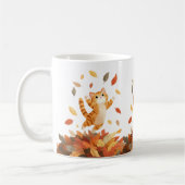 Playful Autumn Cat Mug Cute Gift コーヒーマグカップ (左)