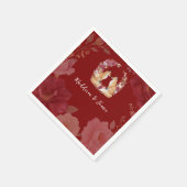 Playful Autumn Fox Wedding スタンダードカクテルナプキン (角)