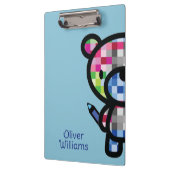 Playful Bear Kids Custom Name クリップボード (左)