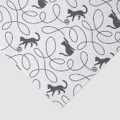Playful Black Cat and Yarn Ball Pattern 薄葉紙 (詳細)