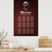 Playful Black Cat on Red Bicycle  ポスター (キッチン)