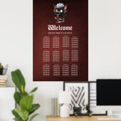 Playful Black Cat on Red Bicycle  ポスター (ホームオフィス)