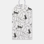 Playful Black Cat Pattern Happy Birthday ギフトタグ (裏面)